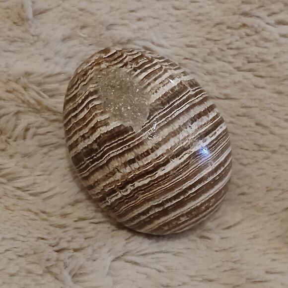Brown & Tan Banded Aragonite Egg from Madagascar (NWOT) - Picture 6 of 12
